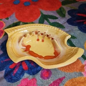 Vintage Yellow and Orange Ceramic Ashtray